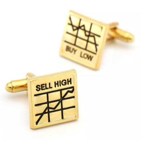 Stock Market Stainless Steel Cuff Links - Picture 3 of 7